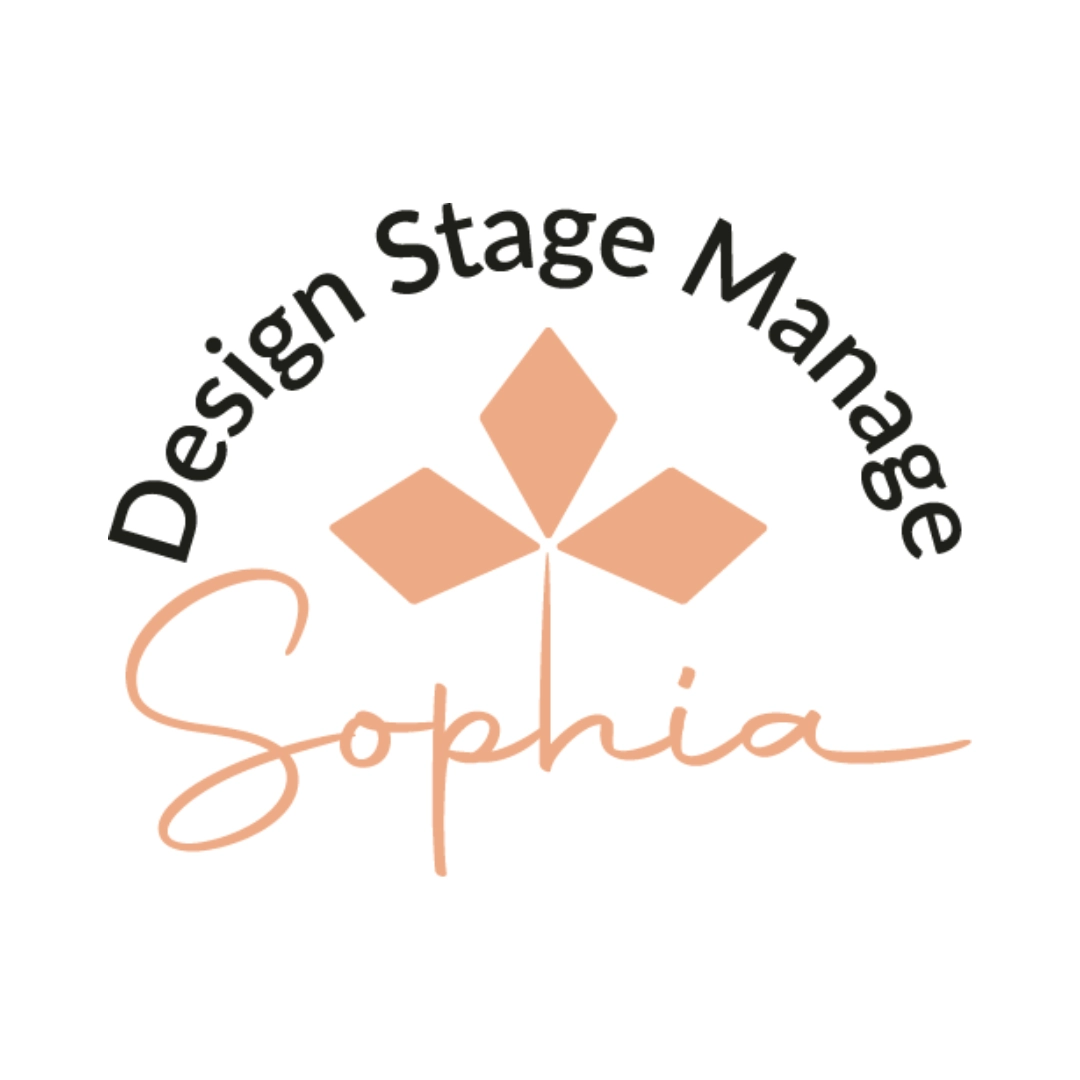 The brand logo for Sophia, featuring an orange floral icon and Design Stage Manage